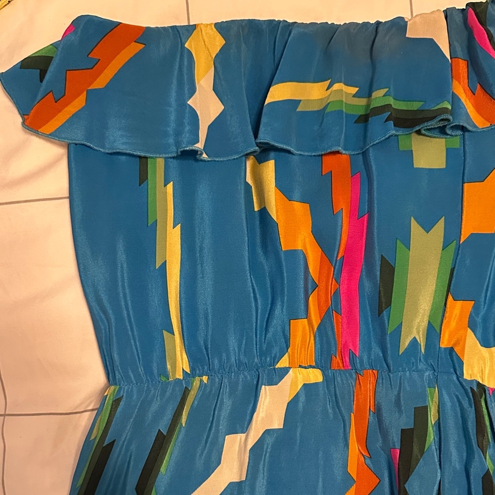 Amanda Uprichard 100% silk Strapless midi Dress